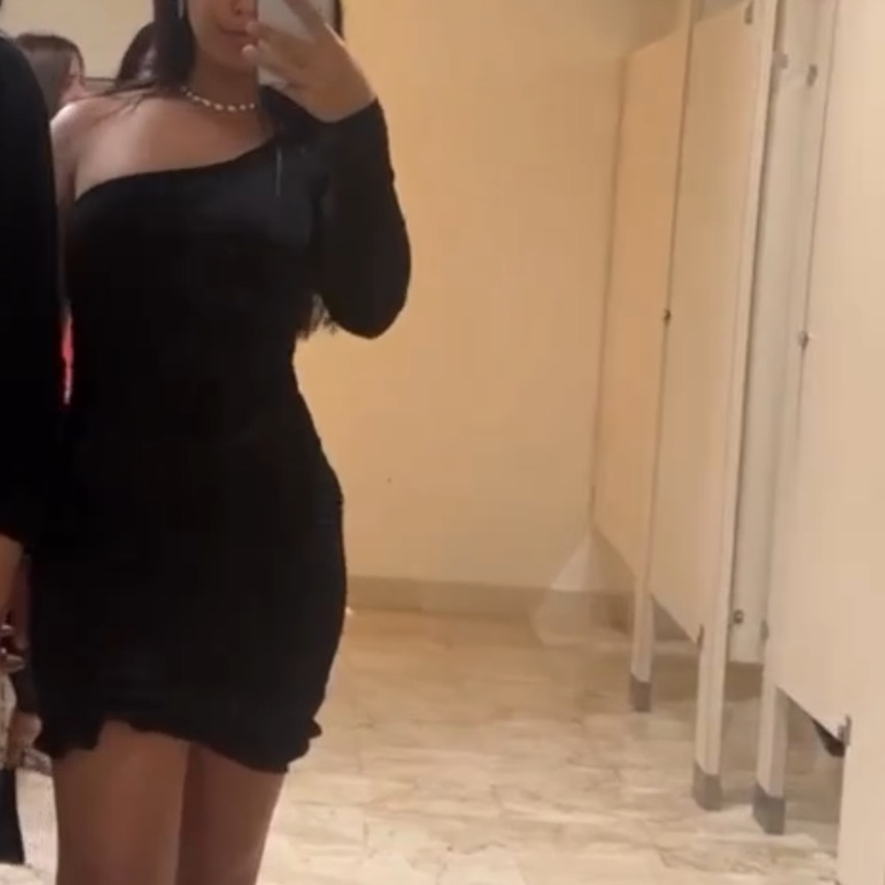 Nordstrom Black One Shoulder Dress